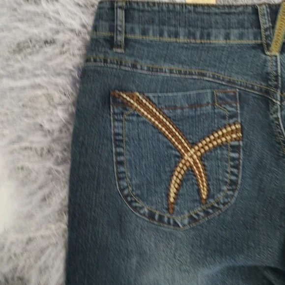Next New Women's 13/14 Regular Boot Cut Blue Jeans Mid Rise with Embroidery - Picture 14 of 16